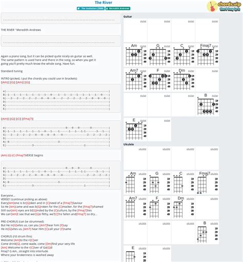 Chord: The River - tab, song lyric, sheet, guitar, ukulele | chords.vip