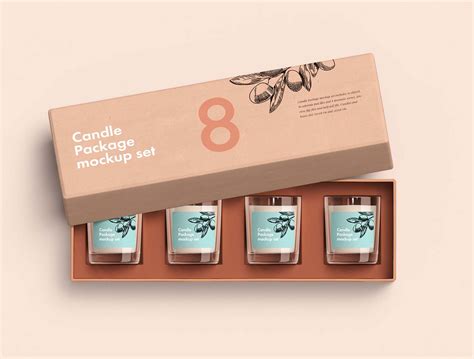 Free Candles Package Mockup (PSD)