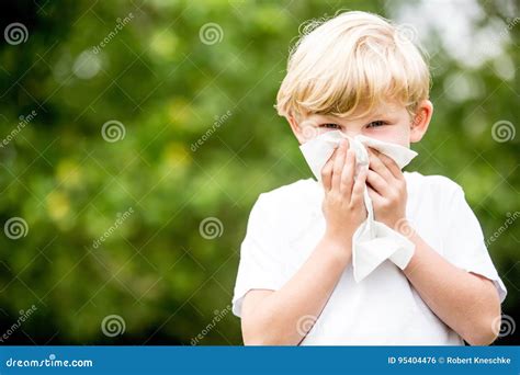 Child with Allergy Cleaning His Nose Stock Photo - Image of allergic, respiration: 95404476