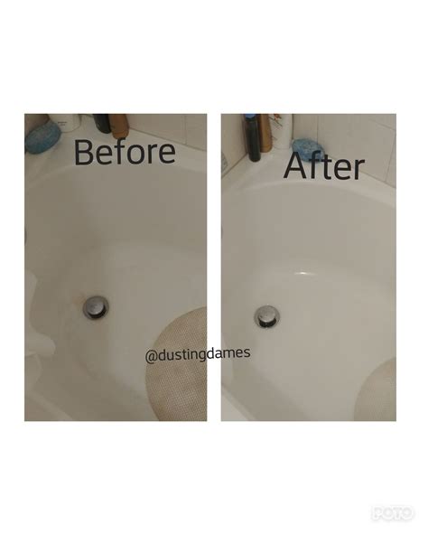 Before and after bathtub cleaning www.dustingdames.com