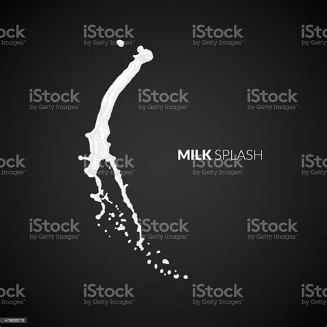 Milk Splash Isolated On Black Background Stock Illustration - Download Image Now - Abstract ...