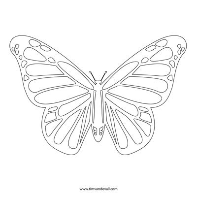 Free Butterfly Stencil | Monarch Butterfly Outline and Silhouette