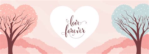 Love Forever Font With Heart Shape Trees On Pastel Pink Background ...