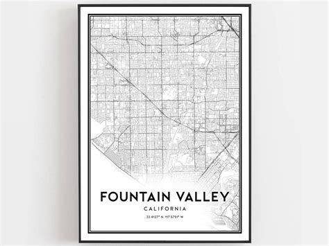 Fountain Valley Map Print Fountain Valley Map Poster Wall - Etsy