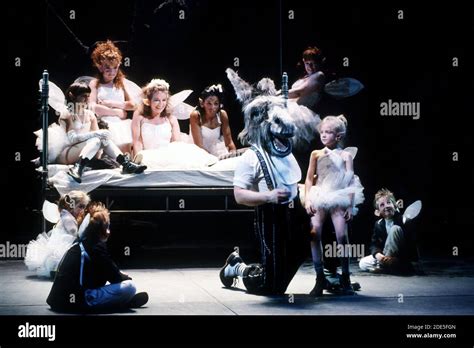 on bed: Clare Higgins (Titania) front centre: David Troughton (Bottom ...