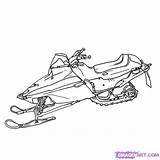 Snowmobile Coloring Skidoo Ski Doo Drawing Vehicle Printable  sketch template