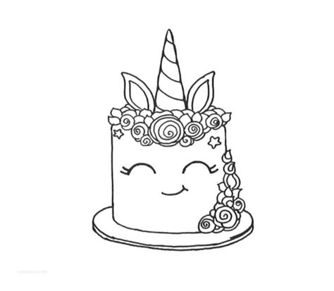 Unicorn Cake Drawing Art - Drawing Skill