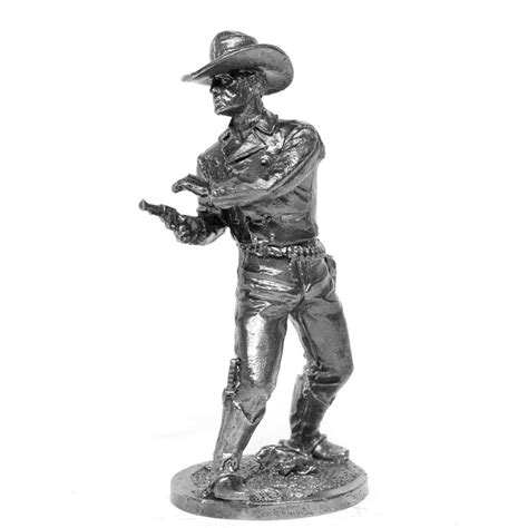 American Western Cowboy Polished Metal Sculpture Collectable Cowboy ...