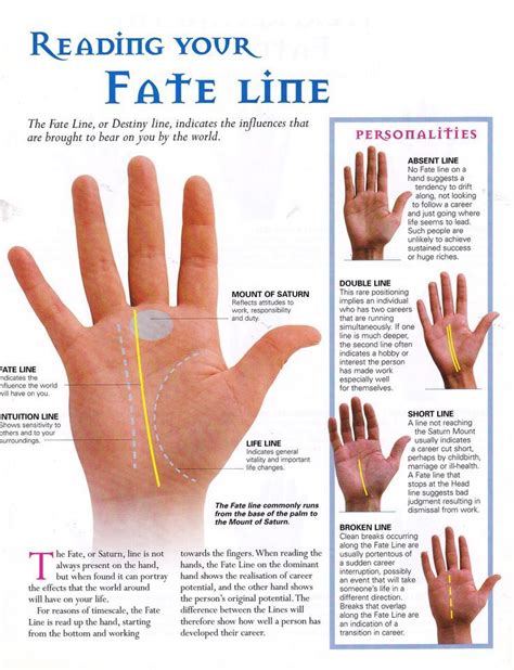 Palmistry Fate Line divination palm reading | Palmistry reading, Palm ...