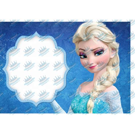 Frozen Elsa photo frame - Edible cake topper