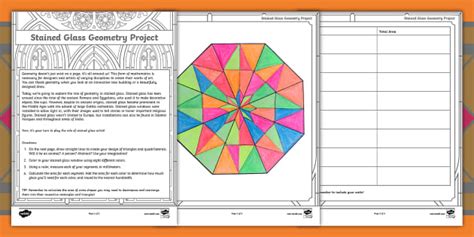 Sixth Grade Stained Glass Geometry Project (teacher made)