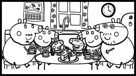 Delicious Cake for the Pig Family | Peppa Pig Coloring Page - YouTube