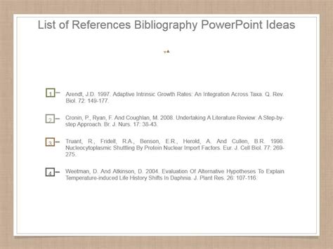 List Of References Bibliography Powerpoint Ideas | Template Presentation | Sample of PPT ...