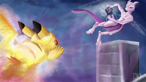 Pikachu vs Mewtwo by iiDrBubbles on DeviantArt