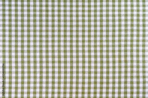 Green classic checkered tablecloth texture, background with copy space ...