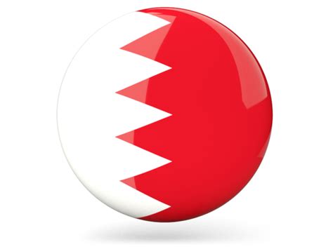 Glossy round icon. Illustration of flag of Bahrain