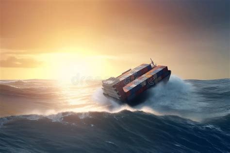 Cargo Ship Sinks at Sea. Wreck on the Coast Stock Image - Image of crash, boat: 301048075