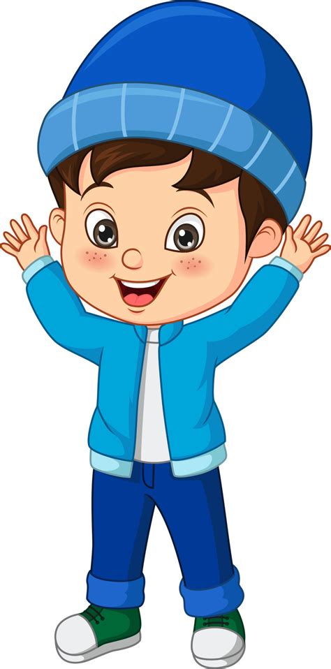 Cartoon little boy wearing warm clothes 5113083 Vector Art at Vecteezy