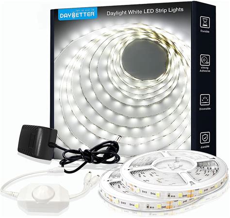 Amazon.com: DAYBETTER White LED Strip Light, 40 ft Dimmable Bright Rope Light, 6500K 24V Light ...