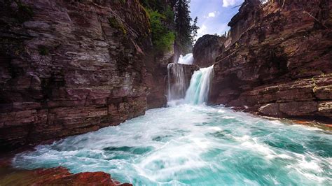 St. Mary Falls in Glacier National Park, Montana, USA | Peapix