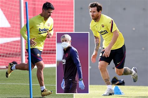 Lionel Messi leads first Barcelona training session back as Suarez returns and Setien covers up ...