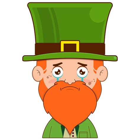 elf leprechaun crying and scared face cartoon cute for saint patrick's day 20325670 Vector Art ...