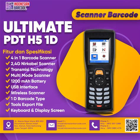 Ultimate PDT H5 1D Scanner Barcode Indonesian Barcode
