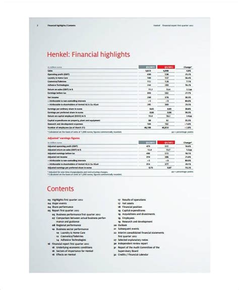 Quarterly Financial Report Template