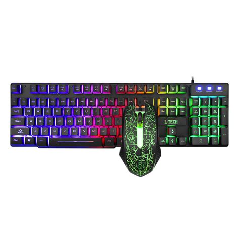 New 104 Keys USB Wired Colorful LED Orange Backlight Gaming Keyboard and Mouse Combo Set – Chile ...