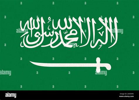 Flag of Saudi Arabia. Saudi Arabian flag on fabric surface. Fabric ...