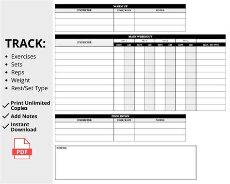 Printable Personal Training Program Template / PDF Template / Fitness ...