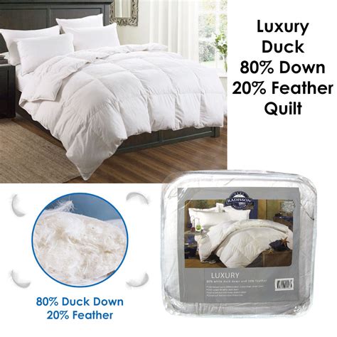 Luxury Duck 80% Down 20% Feather Quilt Queen