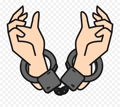 Handcuff Clipart Cuffed Hand Handcuff - Hands In Handcuffs Clipart Emoji,Hand Cuff Emoji - free ...