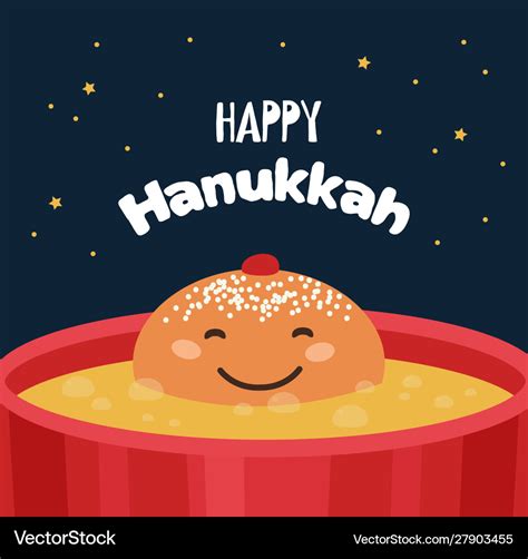 Greeting card with funny hanukkah traditional Vector Image