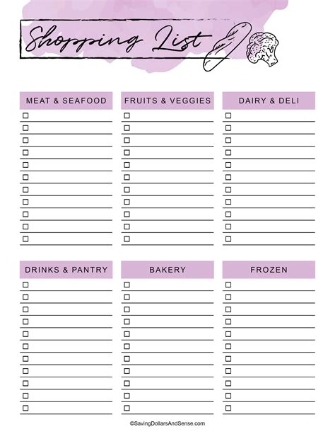 Editable Grocery List And Weekly Meal Planner Printable Shopping List | Images and Photos finder