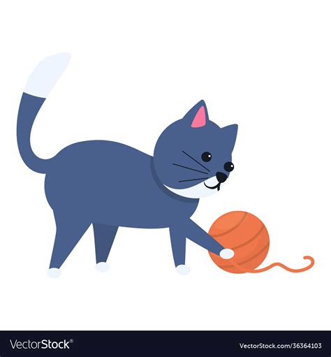 Cat playing icon cartoon style Royalty Free Vector Image