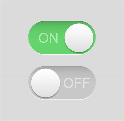 Toggle switch icons. on off buttons. | Premium Vector