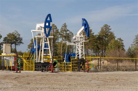 Oil field in Siberia. stock image. Image of equipment - 128566919