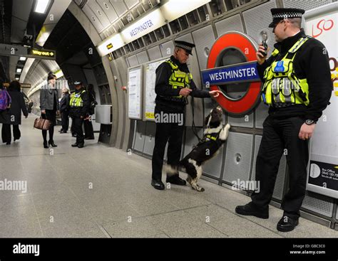 British Transport Police officers patrolling the London Underground use ...