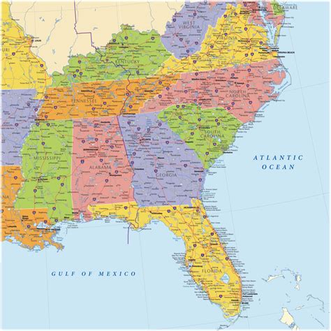 Printable Map Of Southeast Usa - Printable US Maps