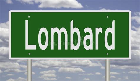 Highway Sign for Lombard Illinois Stock Illustration - Illustration of ...