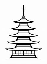 Japanese Architecture Coloring Page  Free Printable Pages sketch template