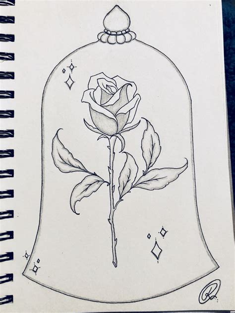 How To Draw A Rose From Beauty And The Beast