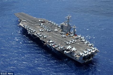 USS Eisenhower makes high-speed turns after return to sea | Daily Mail Online