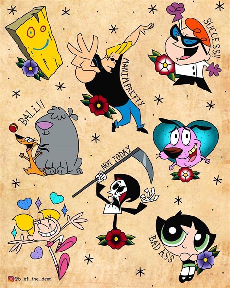 90S Cartoon Tattoo - Printable Calendars AT A GLANCE