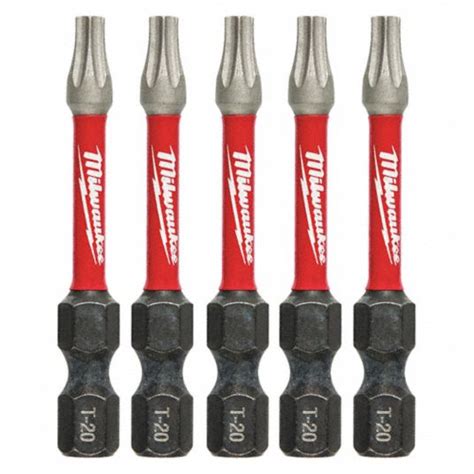 MILWAUKEE Torx® Impact T20 Driver Bits, 1/4 in Hex - 60HU45|48-32-4684 ...