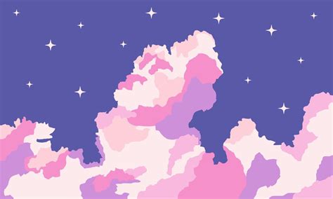 aesthetic anime sky cloud abstract background. Vector sky cloud ...