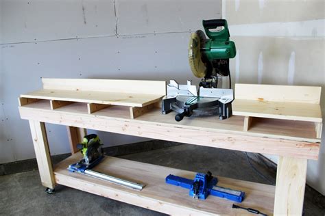 DIY Miter Saw Bench | Miter saw bench, Diy table saw, Woodworking bench