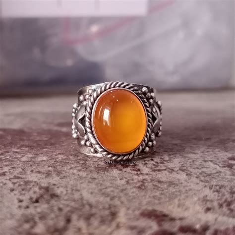 Carnelian Ring Carnelian Silver Ring 925 Sterling Silver | Etsy