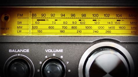 An Analogue Radio Dial Tuning In Different Radio Frequencies Stock ...